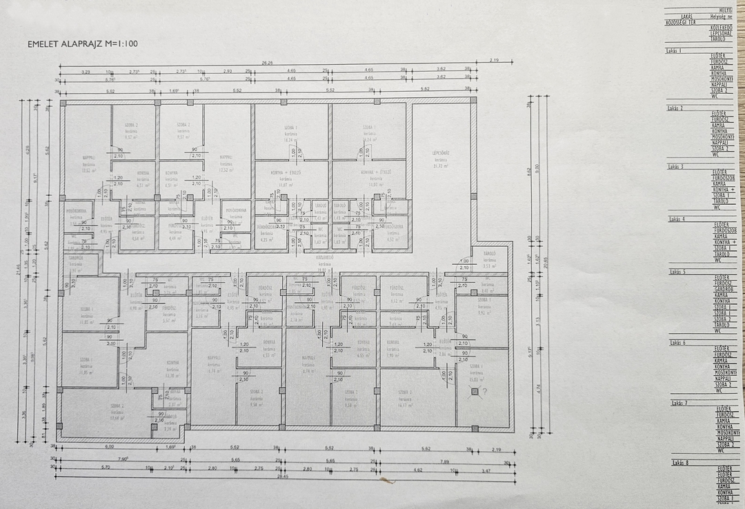 Kialakítható lakások alaprajza